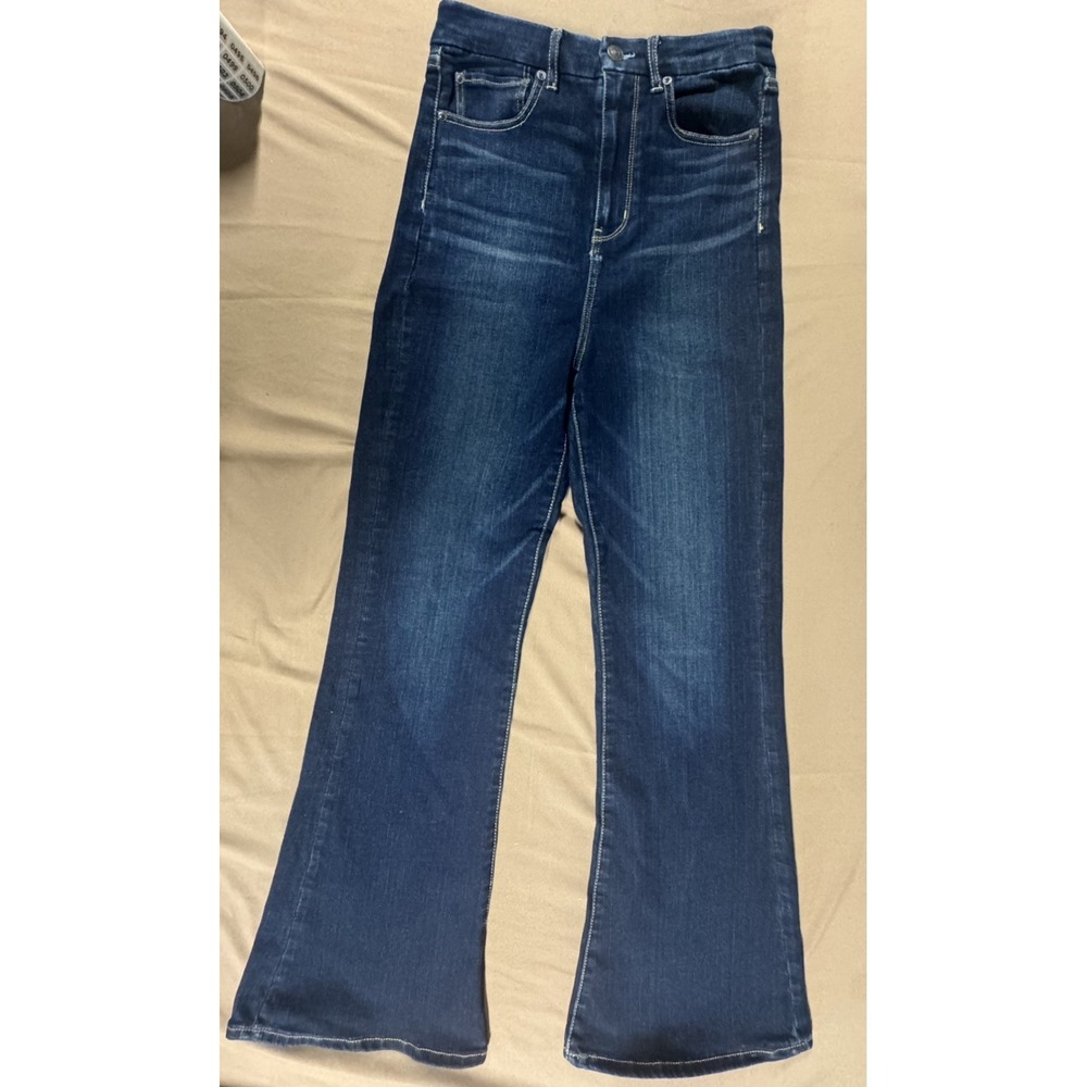 American Eagle Curvy Super High Rise Flare Jeans Women's Size 8 Dark Blue  Denim